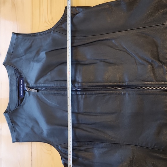 Preston & York Leather Vest Zip Up Women's 14 VTG Y2K Biker Grung - Picture 13 of 14